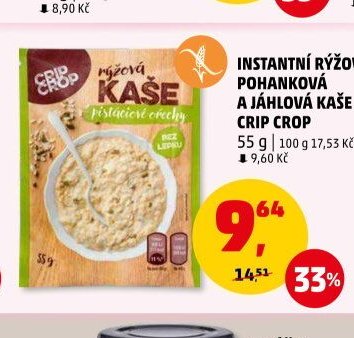 Instantní rýžová, pohanková a jáhlová kaše Crip Crop
