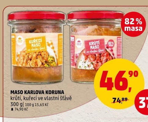 Maso Karlova Koruna krůtí, kuřecí ve vlastní šťávě
