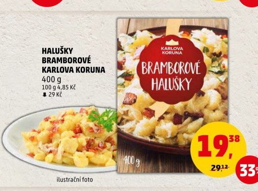 Halušky bramborové Karlova Koruna