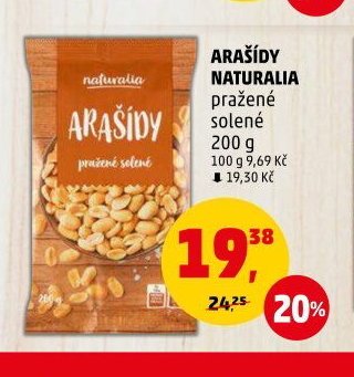 ARAŠÍDY NATURALIA pražené solené