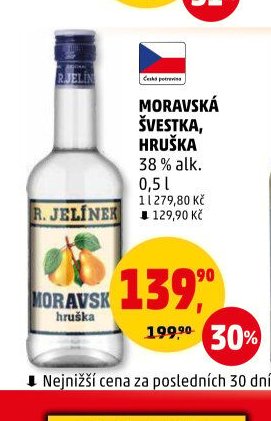 Moravská švestka, hruška 38% alk. 0,5 l