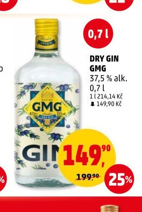 Dry Gin GMG 37,5% alk. 0,7 l