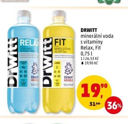DrWitt minerální voda s vitamíny (Relax, Fit) 0,75 l