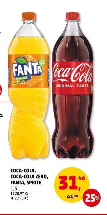 Coca-Cola, Coca-Cola Zero, Fanta, Sprite 1,5 l