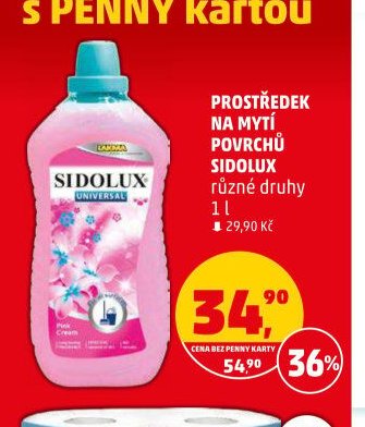 PROSTŘEDEK NA MYTÍ POVRCHŮ SIDOLUX různé druhy 1 l