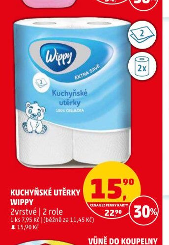 KUCHYŇSKÉ UTĚRKY WIPPY 2vrstvé | 2 role