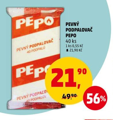 Pevný podpalovač Pepo 40 ks