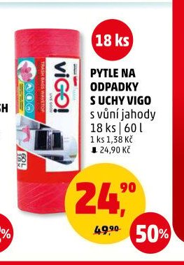 Pytle na odpadky s uchy Vigo 18 ks 60 l