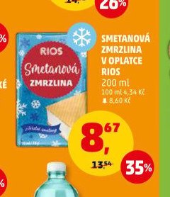 Smetanová zmrzlina v oplatce Rios