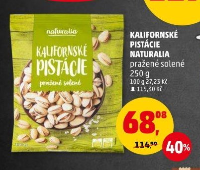 Kalifornské pistácie Naturalia, 250 g