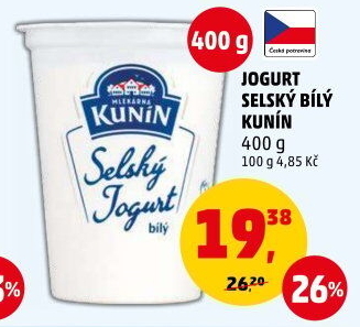 Bílý jogurt selský Mlékárna Kunín