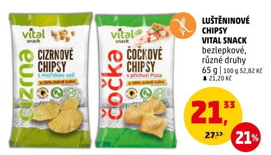Chipsy bez lepku Vital snack