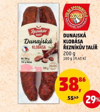 Dunajská klobása Řezníkův talíř