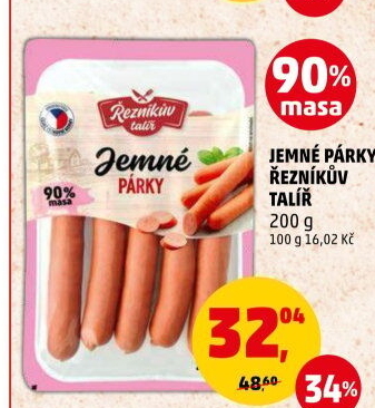 Párky jemné Řezníkův talíř