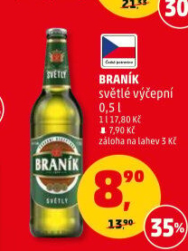 Pivo světlé výčepní 10° Braník