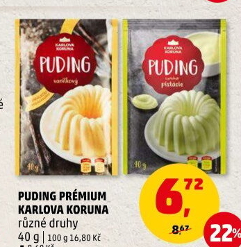 Pudink Prémium Karlova Koruna