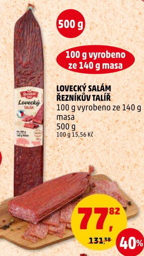Salám lovecký Řezníkův talíř