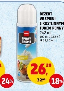 Šlehačka ve spreji Penny