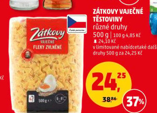 Těstoviny vaječné Zátkovy