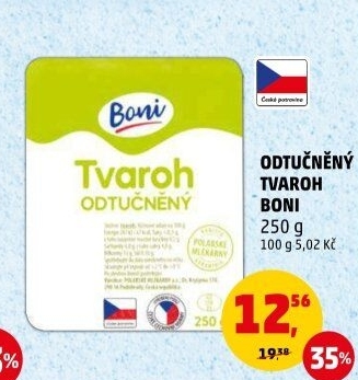 Tvaroh měkký odtučněný Boni