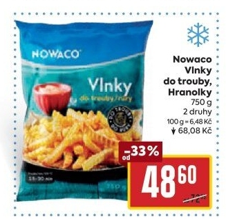 Hranolky vlnky mražené Nowaco