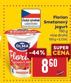 Jogurt smetanový Florian Olma
