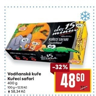 Nugetky kuřecí smažené mražené Safari Vodňanské kuře