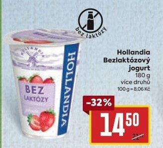 Ochucený jogurt krémový bez laktózy Hollandia