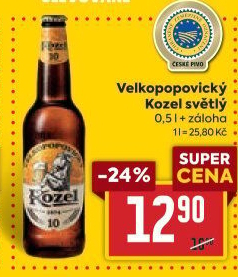 Pivo světlé Velkopopovický Kozel