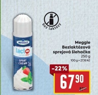 Šlehačka ve sprejibez laktózy Meggle