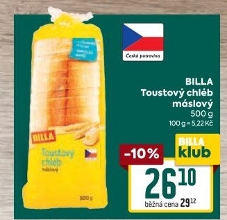 Toustový chléb Billa
