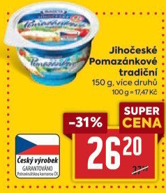 Tradiční pomazánkové Jihočeské Madeta