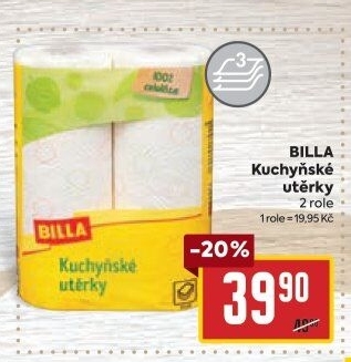 Utěrky kuchyňské 3vrstvé Billa