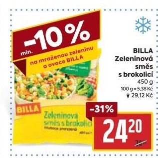 Zeleninová směs s brokolicí mražená Billa