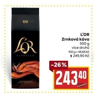 Zrnkové kávy L'