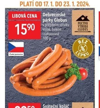 Debrecínské párky Globus