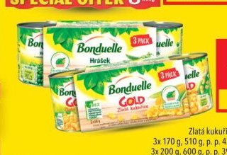 Bonduelle Zlatá kukuřice a hrášek, 3pack