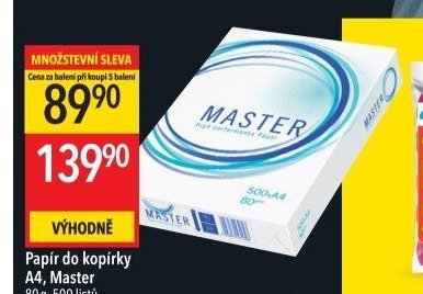 Papír do kopírky A4, Master