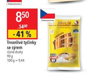 Trvanlivé tyčinky se sýrem
