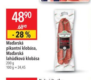 Maďarská pikantní klobása, Maďarská lahůdková klobása