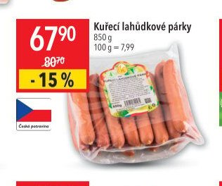 Kuřecí lahůdkové párky