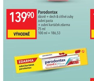 Parodontax zubní pasta + zubní kartáček zdarma