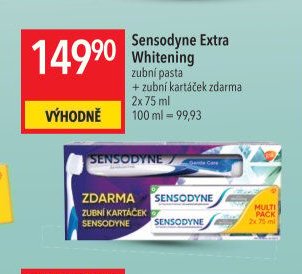 Sensodyne Extra Whitening zubní pasta + zubní kartáček zdarma