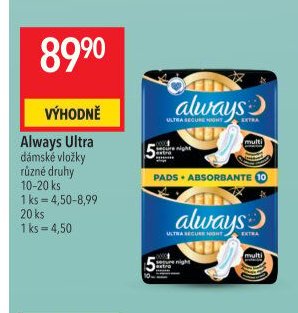 Always Ultra dámské vložky