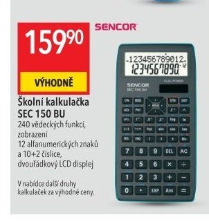 Školní kalkulačka Sencor SEC 150 BU