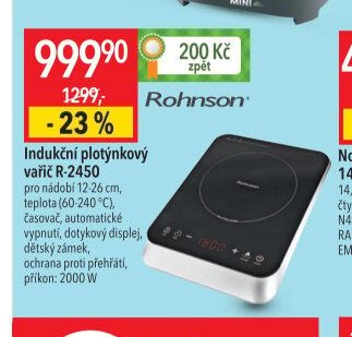 Indukční plotýnkový vařič R-2450