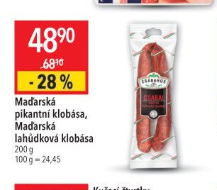 Maďarská pikantní klobása, Maďarská lahůdková klobása