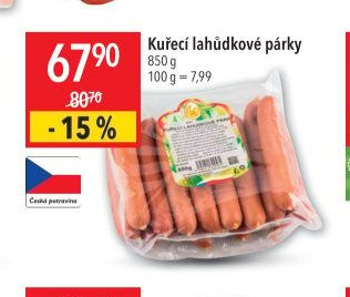 Kuřecí lahůdkové párky