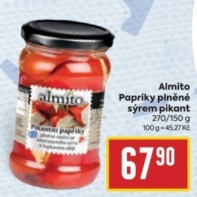 Papriky pikantní plněné sýrem Almito