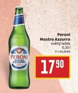 Pivo světlý ležák Nastro Azzurro Peroni